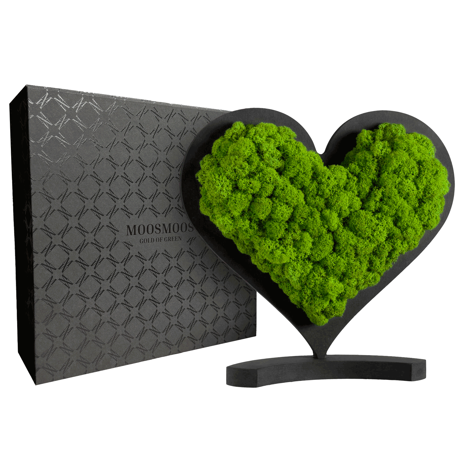 Moosbild „Herzstück“ mit Geschenkverpackung