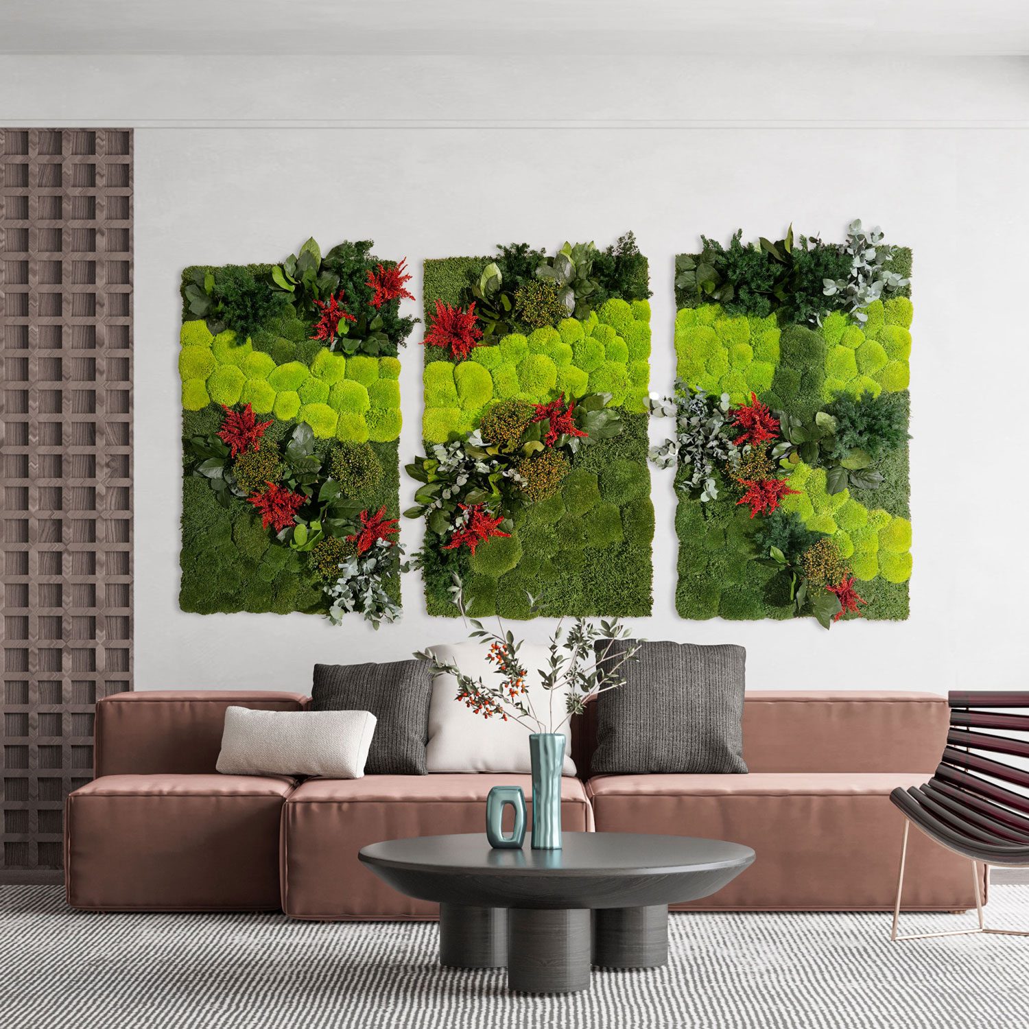Moosbild Triptychon 