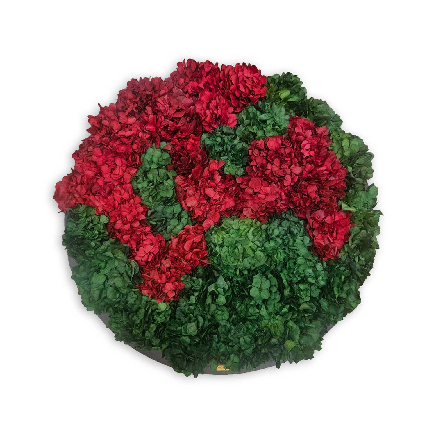 DEAL: Moosbild Hortensien rot / grün
