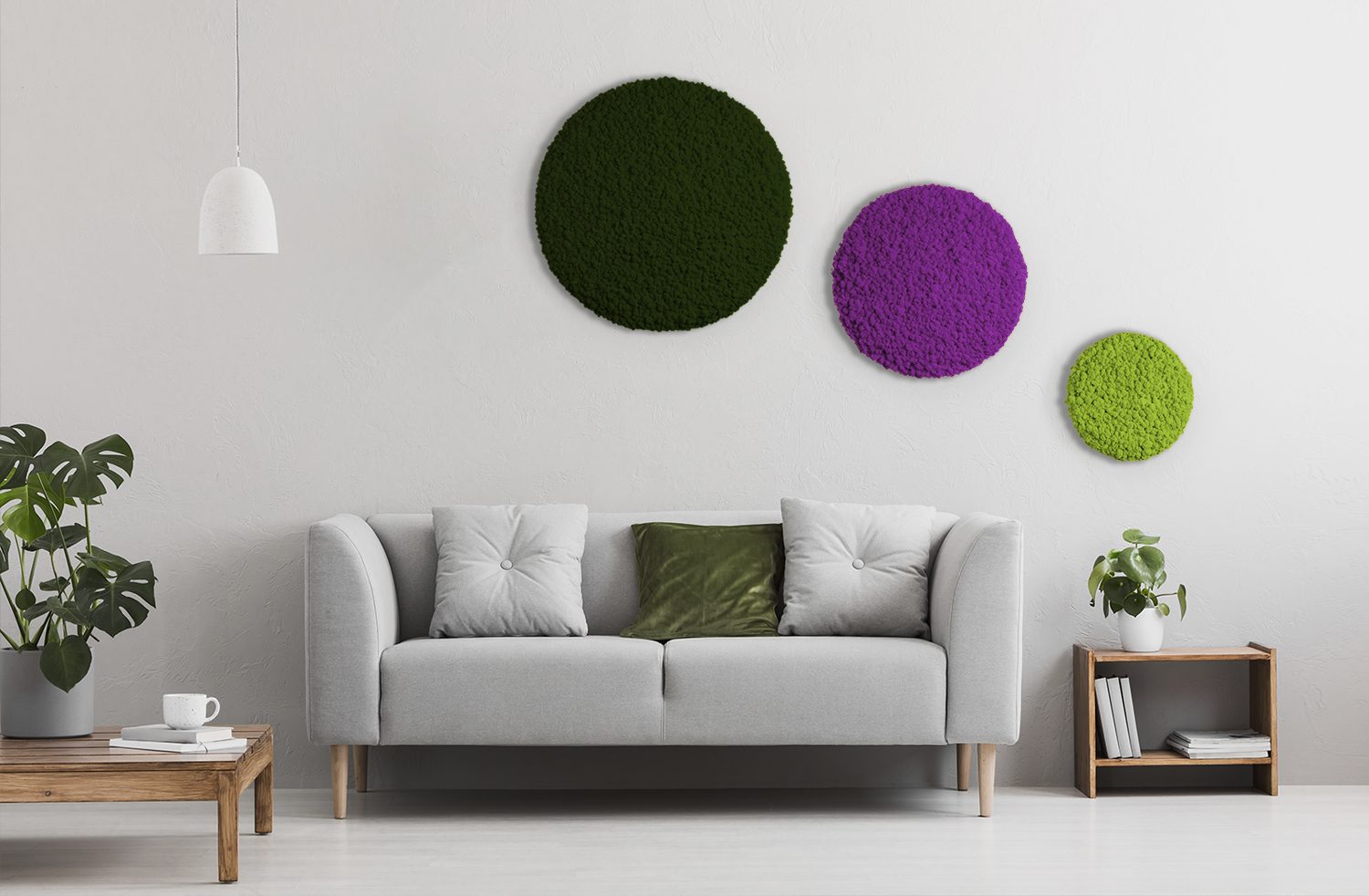 Moos ´Circle´ 3er Set „Purple Garden“ mit Islandmoos - 1