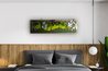 Moosbild mit Moosmix und Pflanzen 140 x 40 cm auf Holzfaserplatte anthrazit - 1