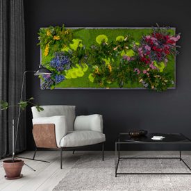 Moosbild Gigant Rainbow Jungle verschiedene Größen Holzfaserplatte anthrazit - 1